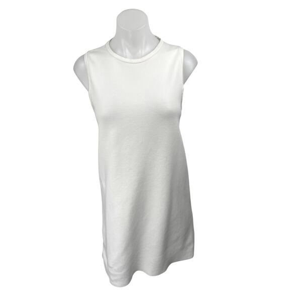 Zara White Sleeveless Crew Neck Cami Camisole Tank Mini Shift Dress Size S - Picture 1 of 4
